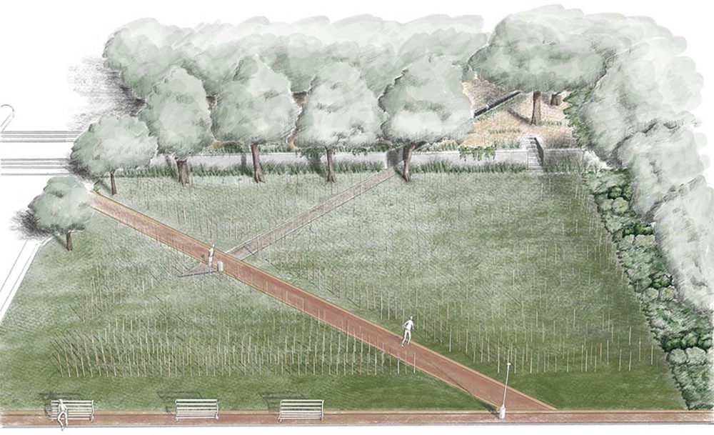 Drawing of the Cape Town memorial gardens