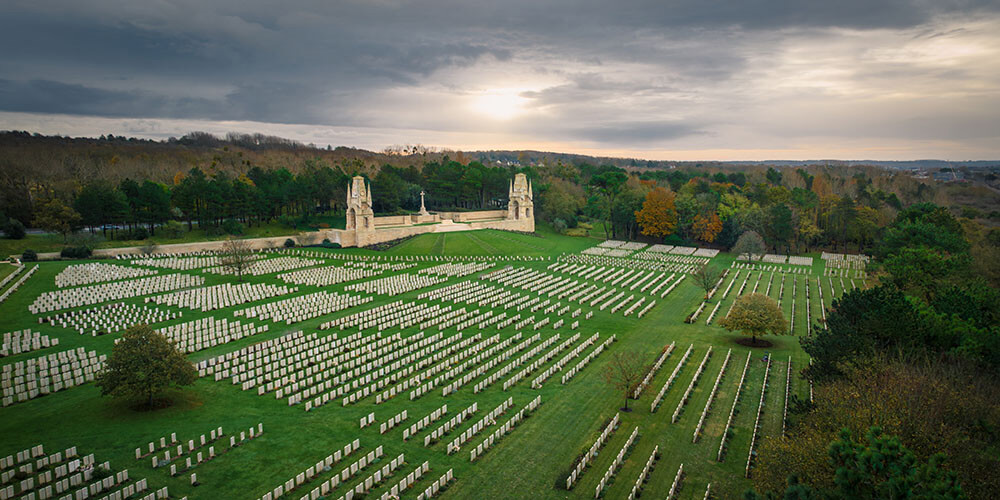 Etaples military cemetery, drone photography