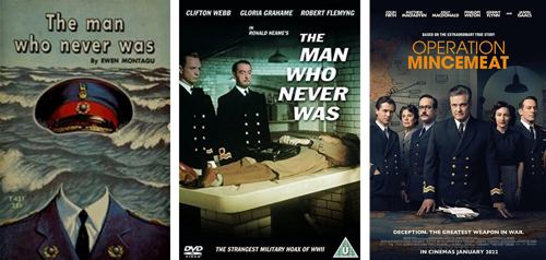 Book and film covers for Operation Mincemeat