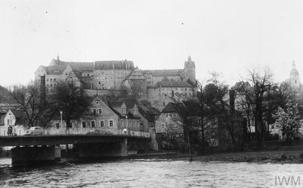 View of Colditz Castle from the Elbe river